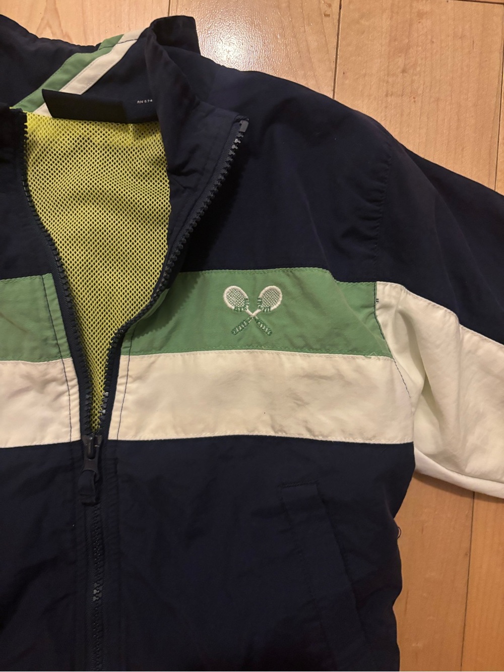 Kitestrings Boys 5/6 Tennis Windbreaker Jacket Preppy Colorblock Retro